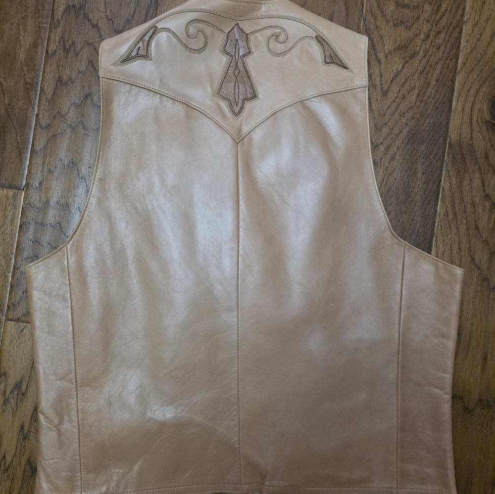 Scully Tan Leather Vest for Men - Picture 3 of 4